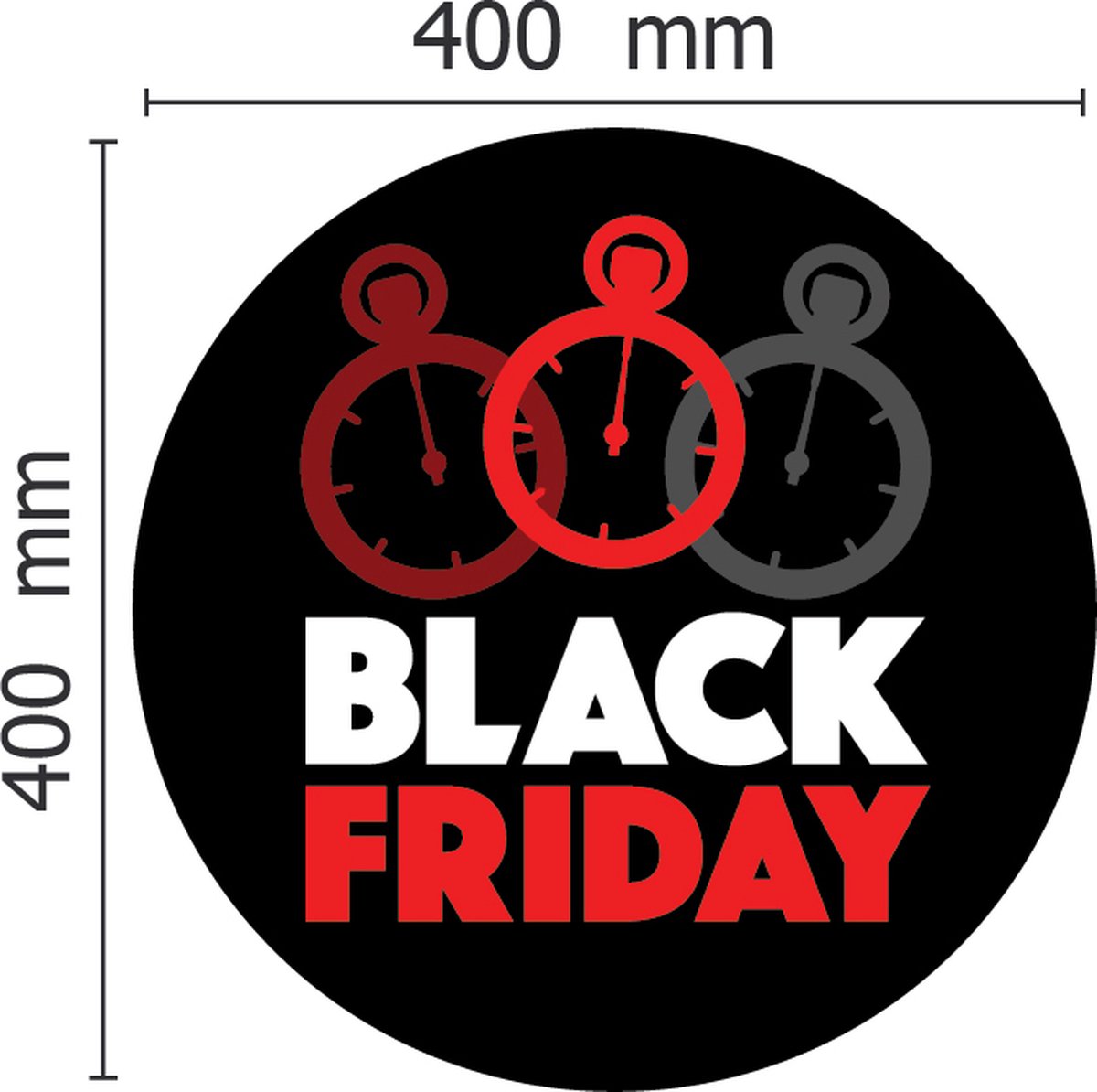 Blackfriday binnenruitsticker Rood - Herbruikbaar - Zonder lijmresten