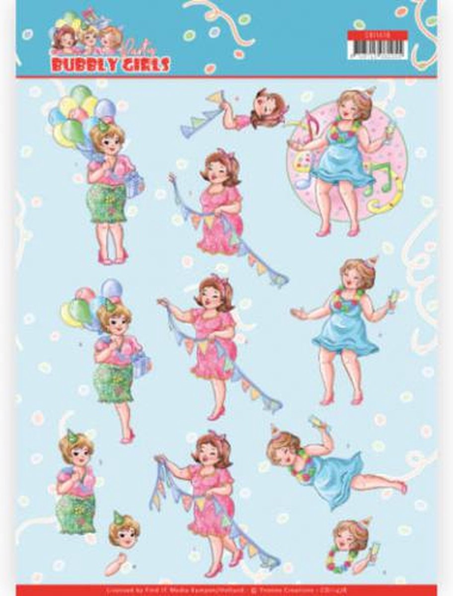 3D cutting sheet - Yvonne Creations - Bubbly Girls - Party - Party Time