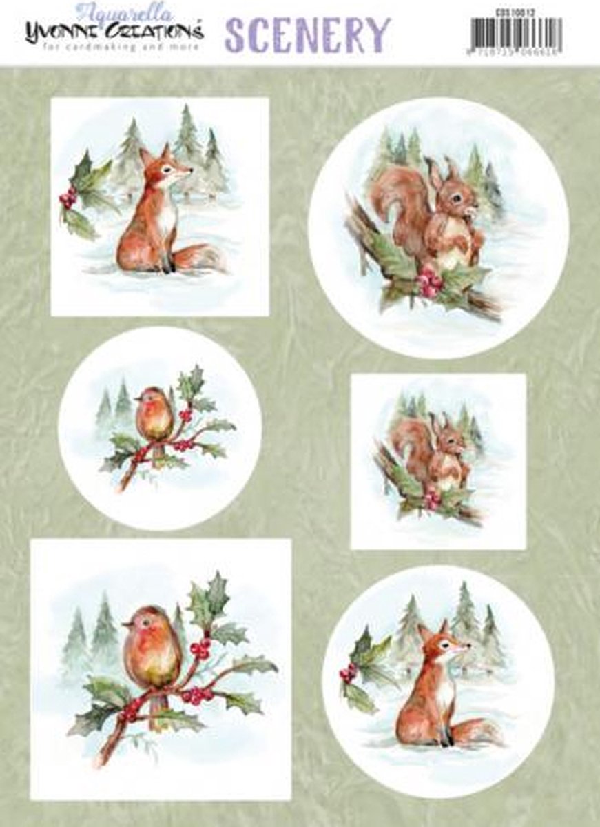 Scenery - Yvonne Creations - Aquarella - Christmas Animals