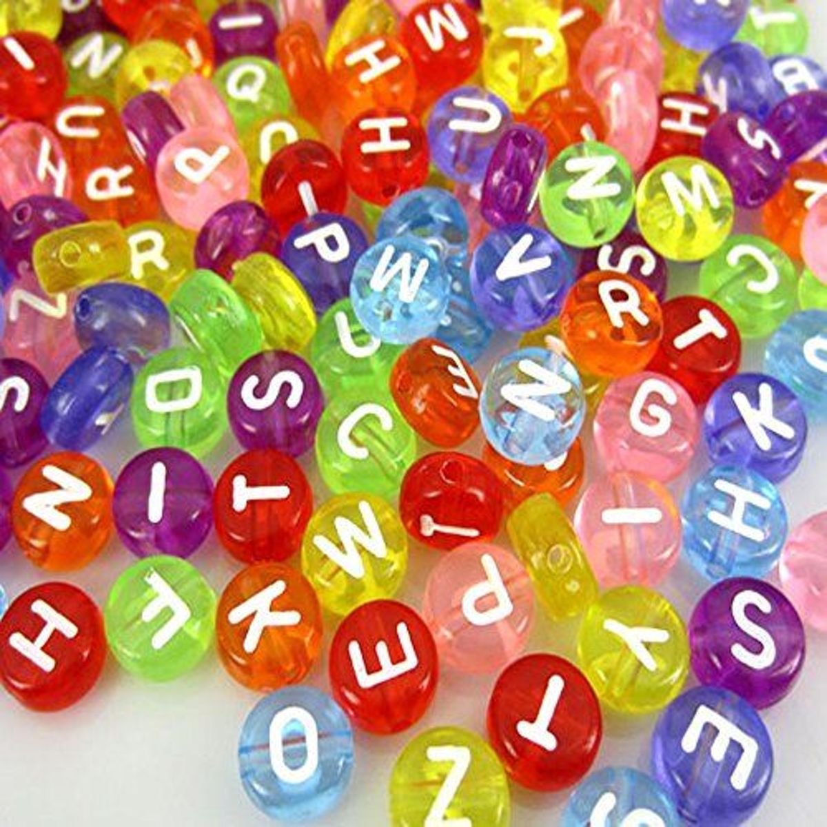 Gekleurde Acryl Letterkralen Rond - Vrolijke Kralen - 500 Stuks - 7 mm - Alfabetkralen Mix Verschillende Kleuren