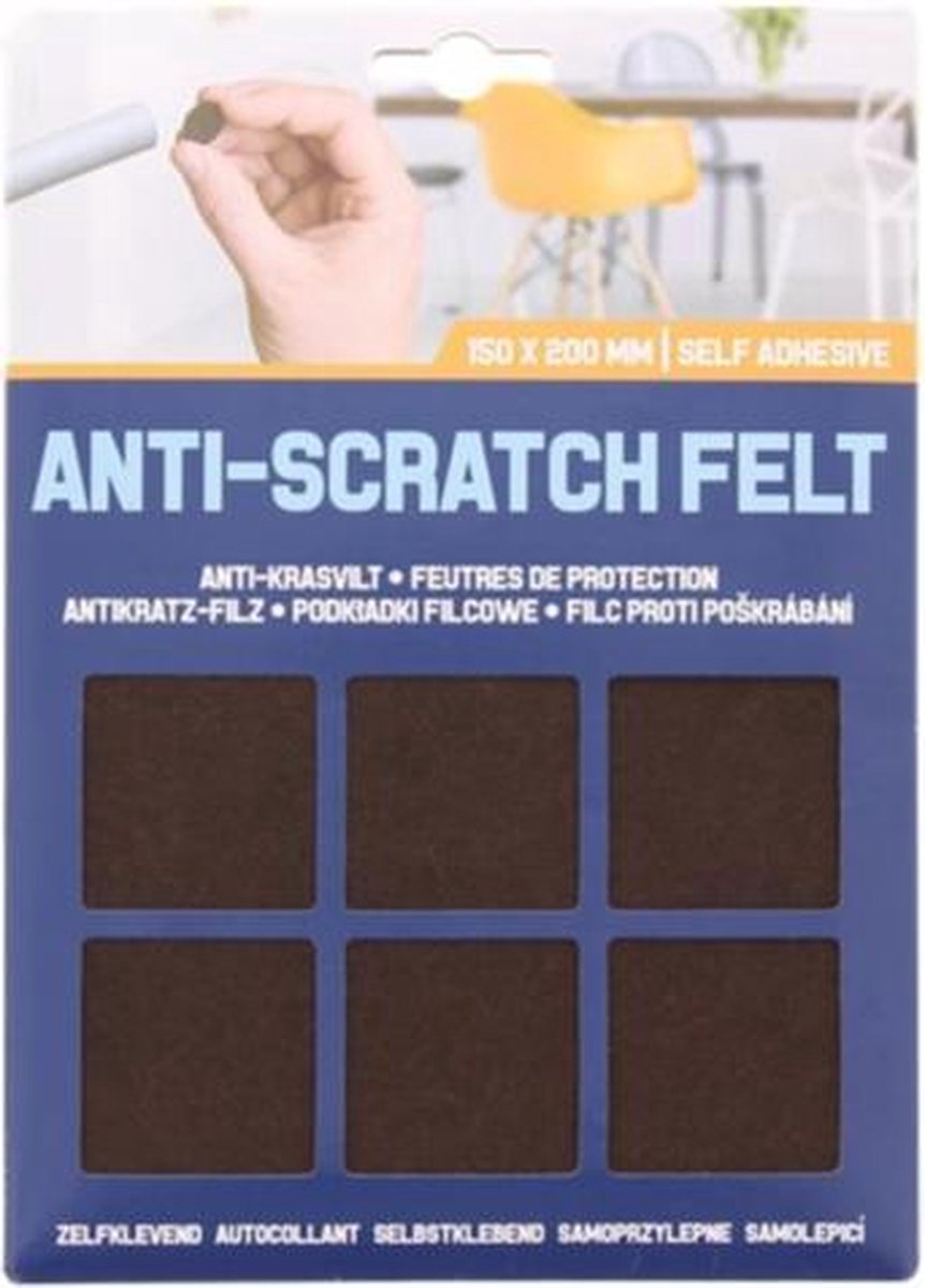 Anti-krasvilt - Zelfklevend - Eenvoudig op maat te maken - 150 x 200 mm - Bruin