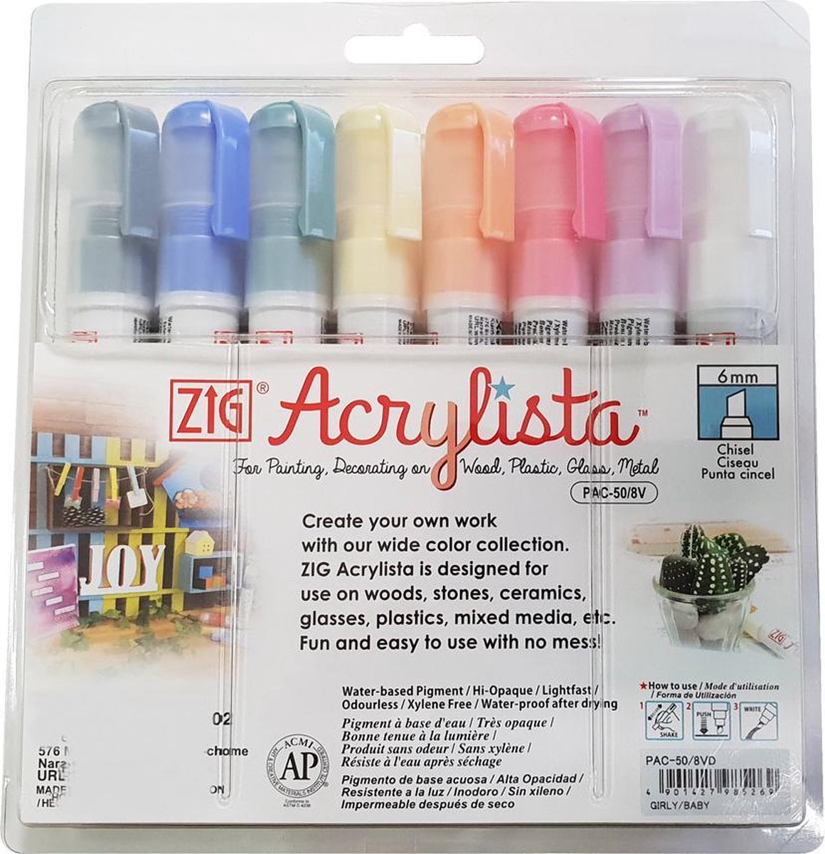 Krijtmarkers / krijtstift / Acrylista PAC-50/8VC girl/baby (set van 8 markers)