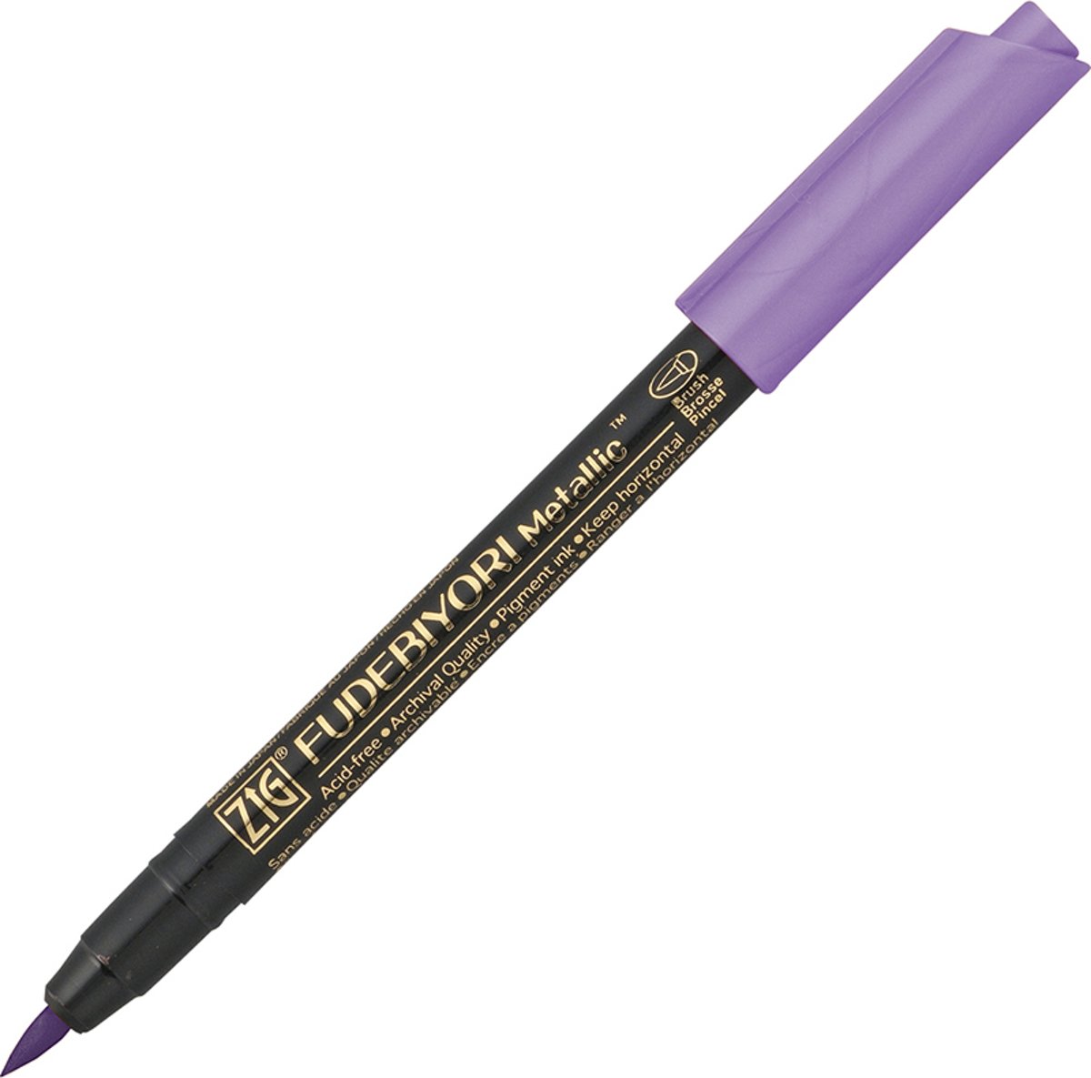 Kuretake Fudebiyori Brush Pen - Metallic Violet