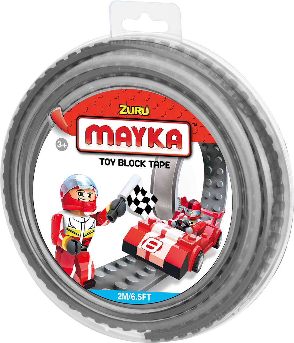 Mayka bouwblokjes tape grijs - 2 meter / 2 studs