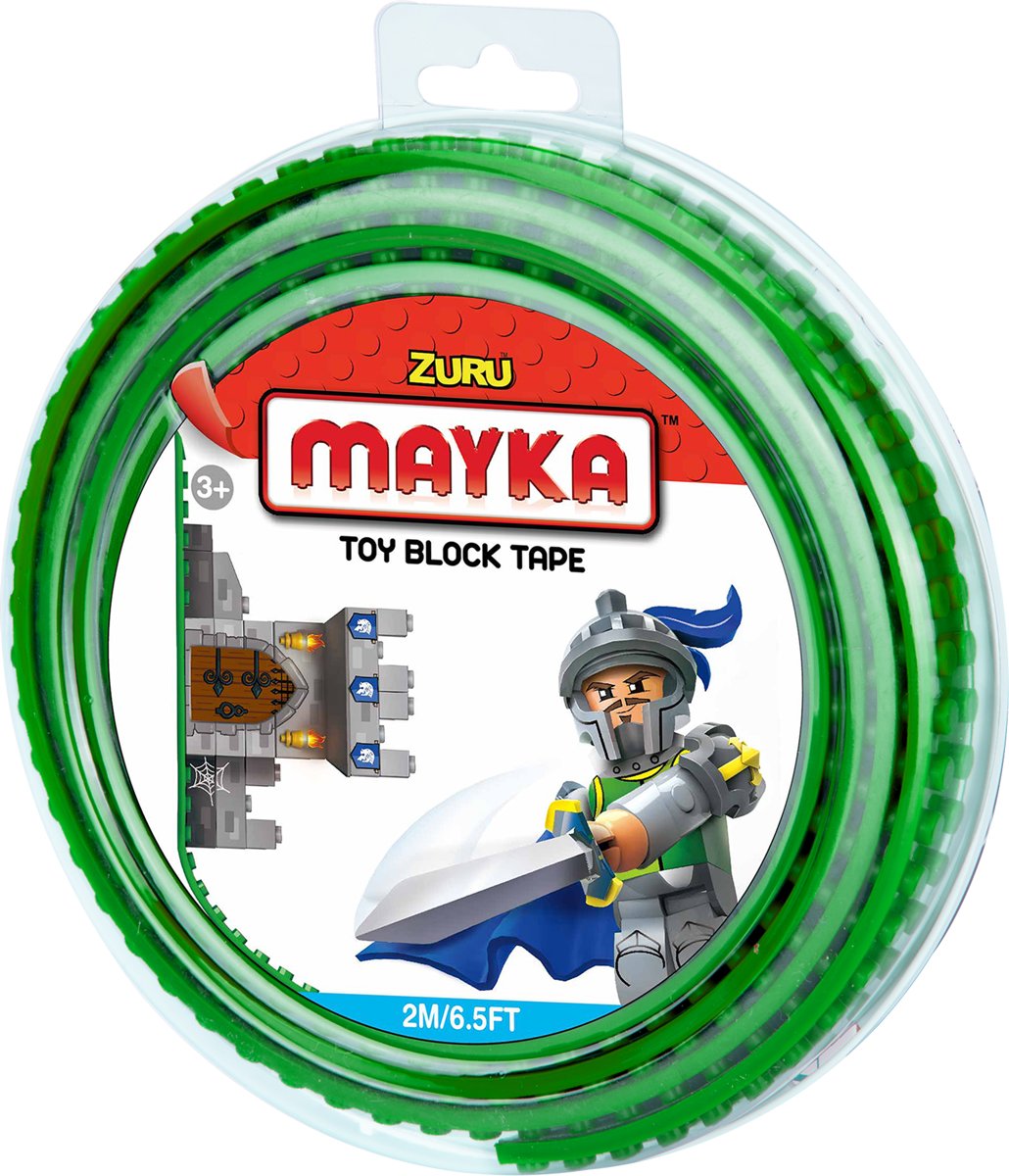 Mayka bouwblokjes tape groen - 2 meter / 2 studs