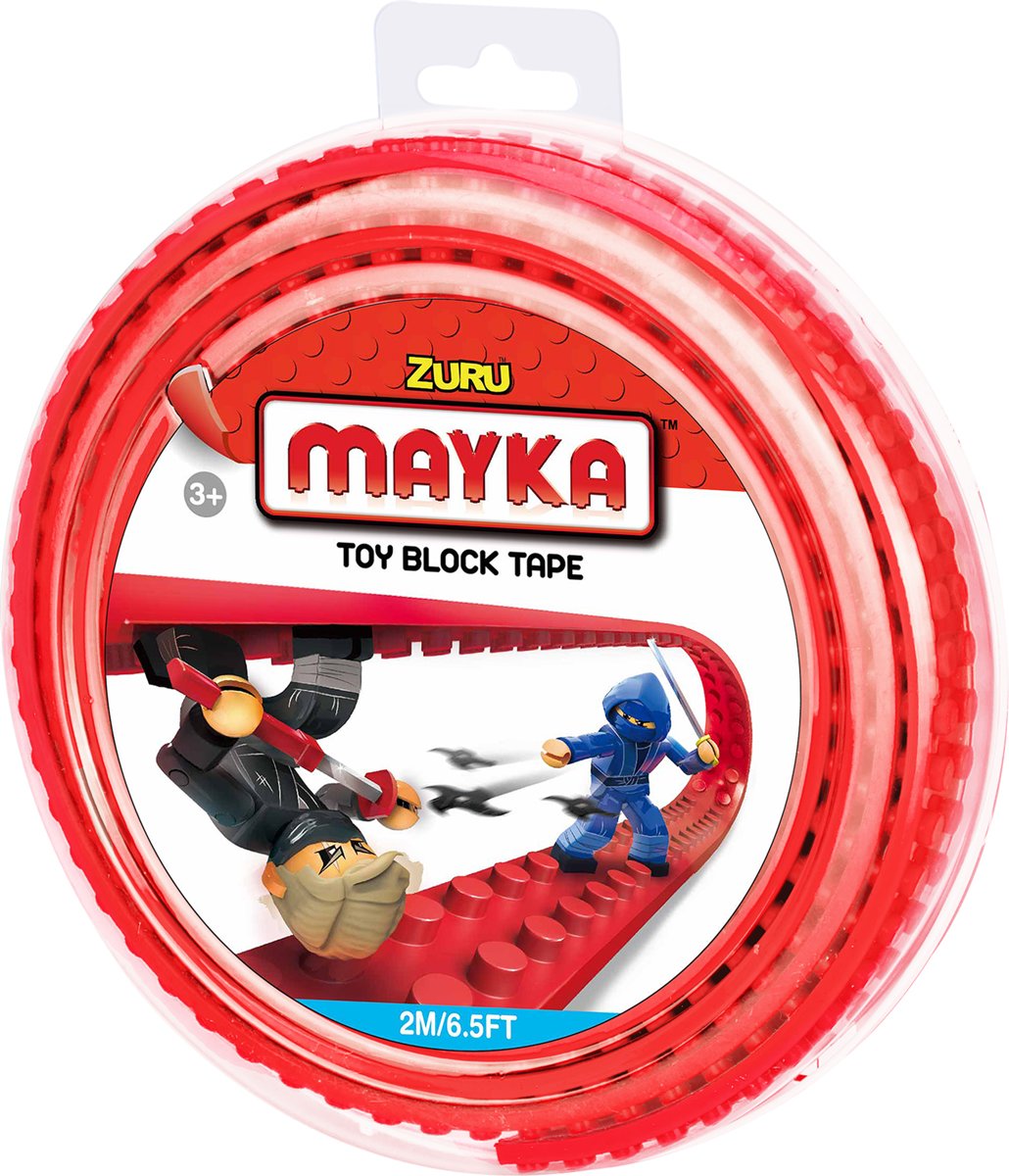 Mayka bouwblokjes tape rood - 2 meter / 2 studs