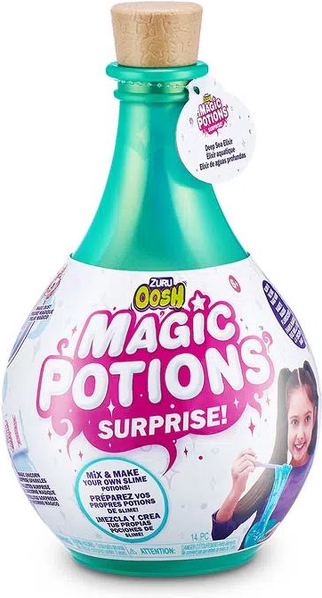 Oosh Magic Potions Surprise - Groen - Maak je eigen slijm - Inclusief glow-in-the-dark toverstaf - Slijmset - Slime voor kinderen - Slijm maken - Motoriek Speelgoed