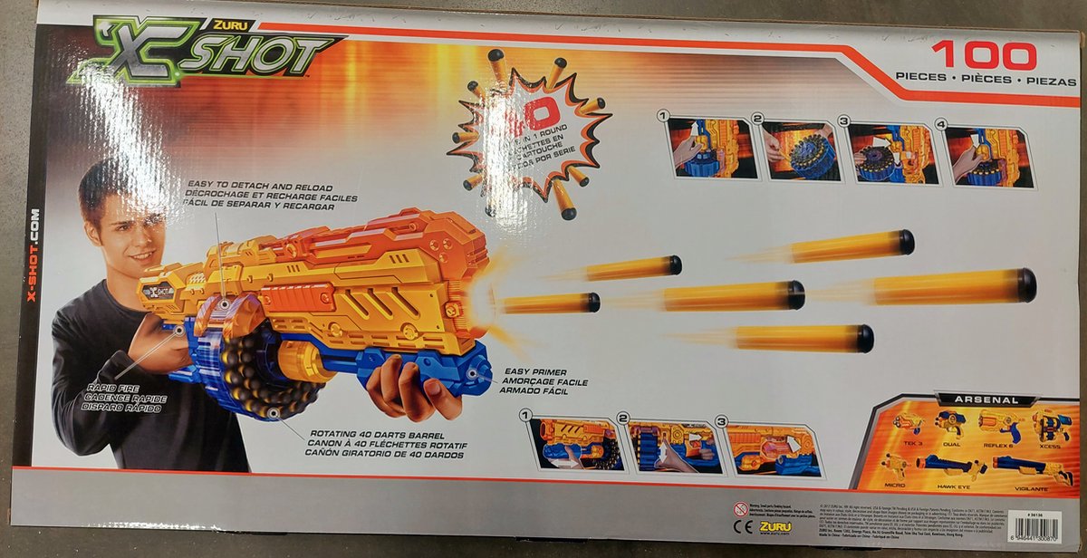 X-SHOT TURBO ADVANCE 100 PIECES GEWEER SPEELGOED