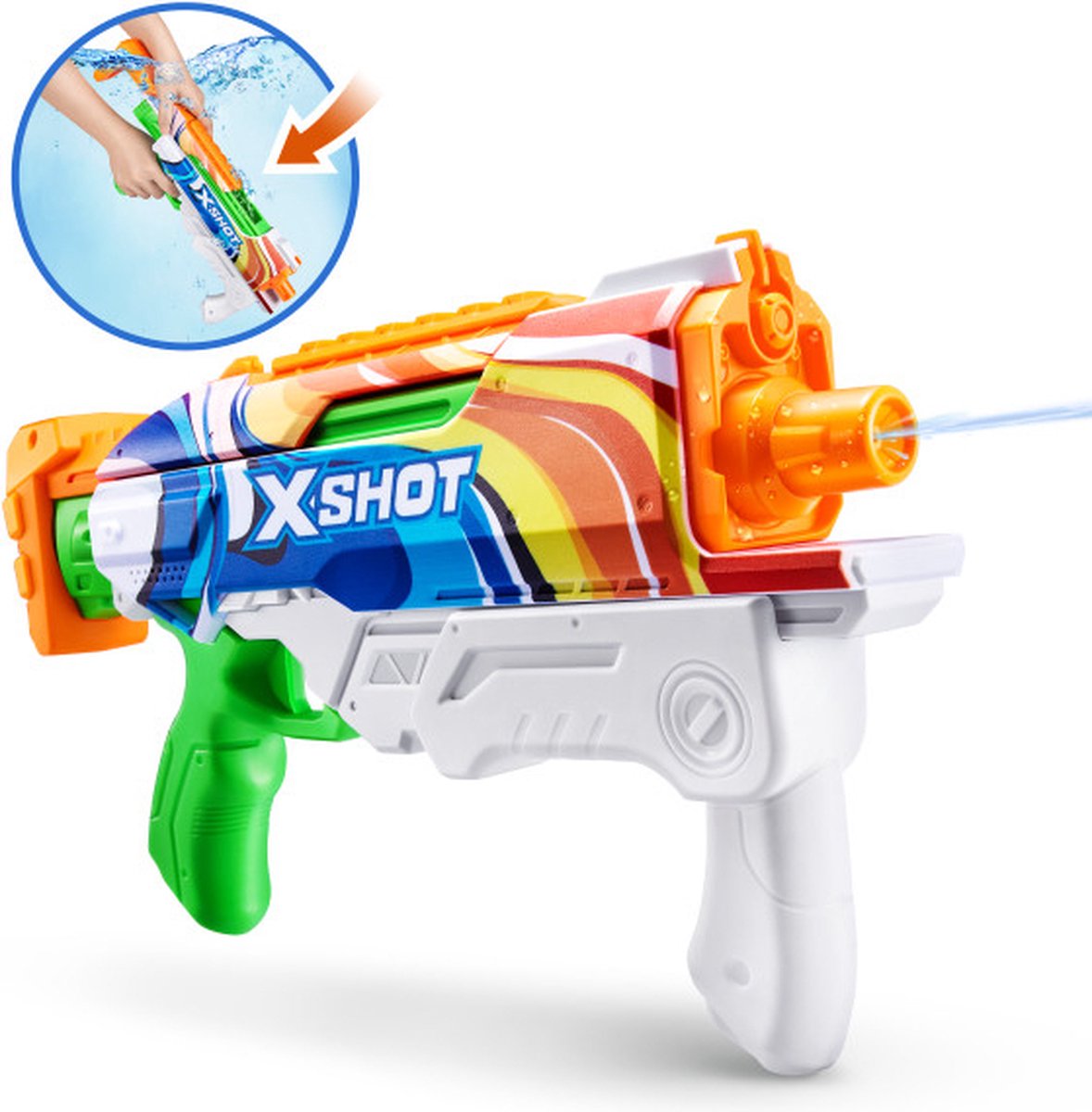 ZURU - X-Shot Water Fast-Fill Skins Hyperload Water Blaster - Cruiser Print - Waterpistool - 500 ML