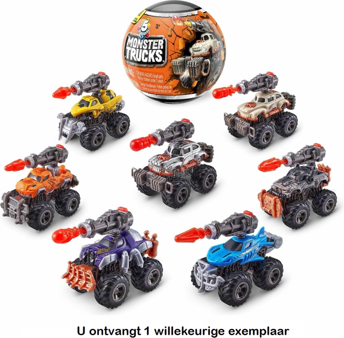 Zuru Monster Trucks verrassingsbal - 1 exemplaar - Speelgoedvoertuig kinderen - Die Cast - Schaal 1:64 - 7 cm