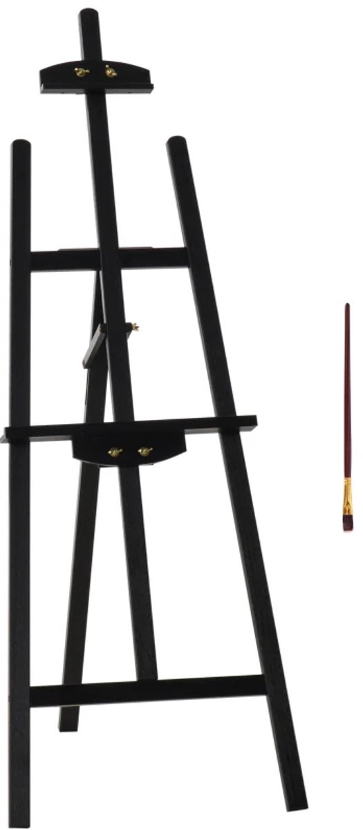  s - Houten Ezel - 134,5 cm Hoog - voor Doeken tot 108 cm - Veld-ezel - Atelier-ezel - voor Schilderen, Schetsen, Bruiloften, Tentoonstellingen - Premium Kwaliteit - Extreem Stabiel - Zwart