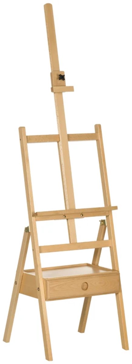  s - Houten Ezel - voor Doeken tot 92 cm - met 1 lade - in Hoogte Verstelbaar - Atelier-ezel - voor Schilderen, Schetsen, Bruiloften, Tentoonstellingen - Premium Kwaliteit - Extreem Stabiel