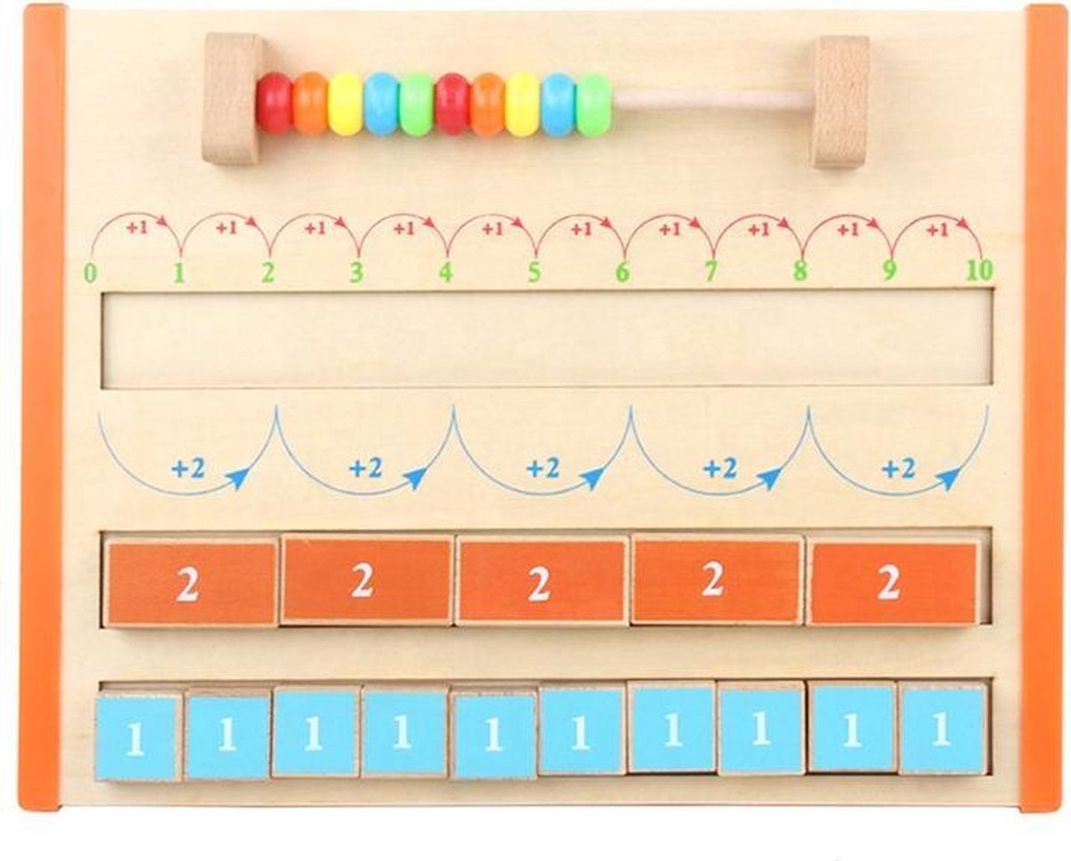 ZaCia Rekenspel - Rekenen - Getallenlijn - Montessori speelgoed - Educatief speelgoed