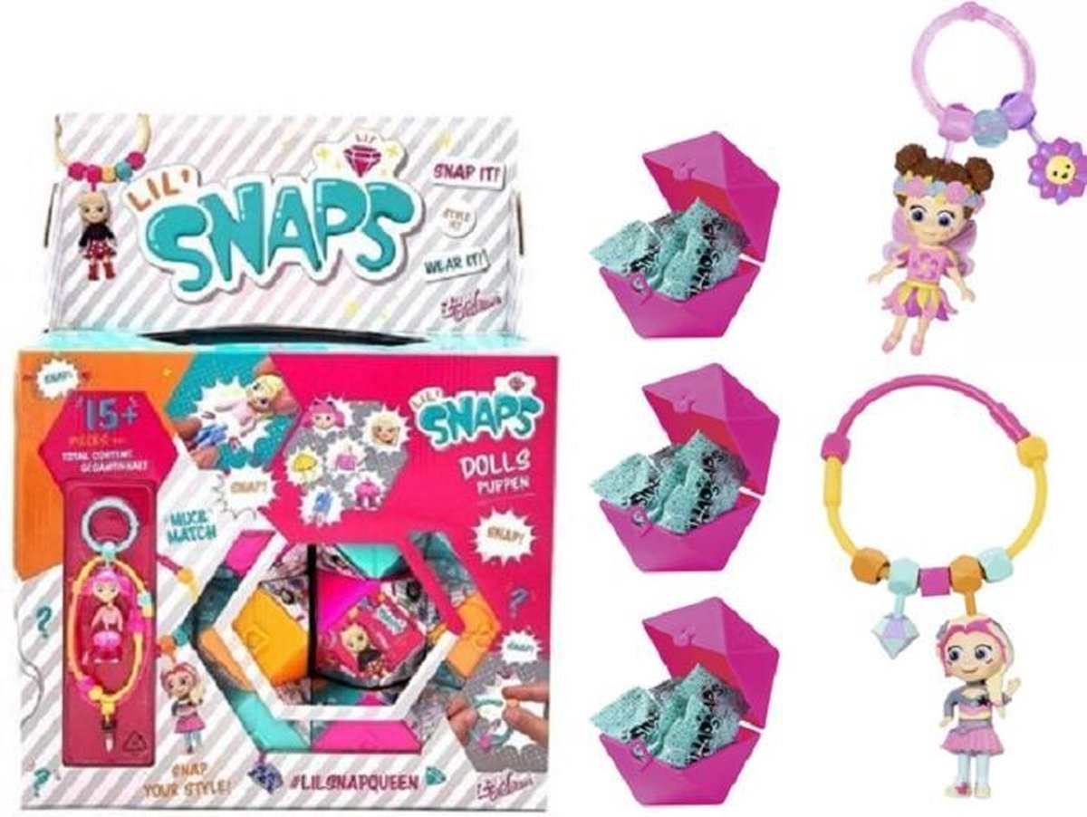 Zapf Creations Lil Snaps Surprise - 15 verassingen voor meisjes - 3 verpakkingen voordeelbundel