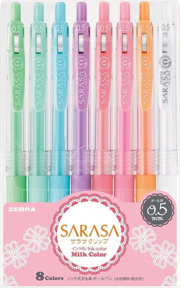 Zebra Sarasa Clip Milk - 8 stuks