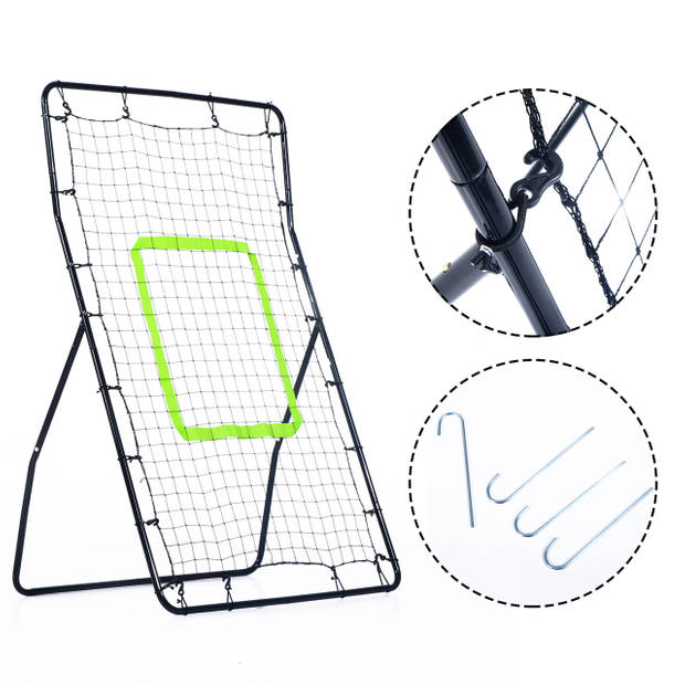 Kickback voetbal Rebounder 75x126cm - Zwart