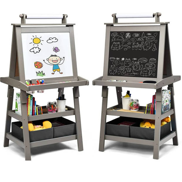 Zenzee Krijtbord - Tekenbord - Whiteboard - Voor Kinderen - Educatief Speelgoed - 59 x 50 x 117 cm