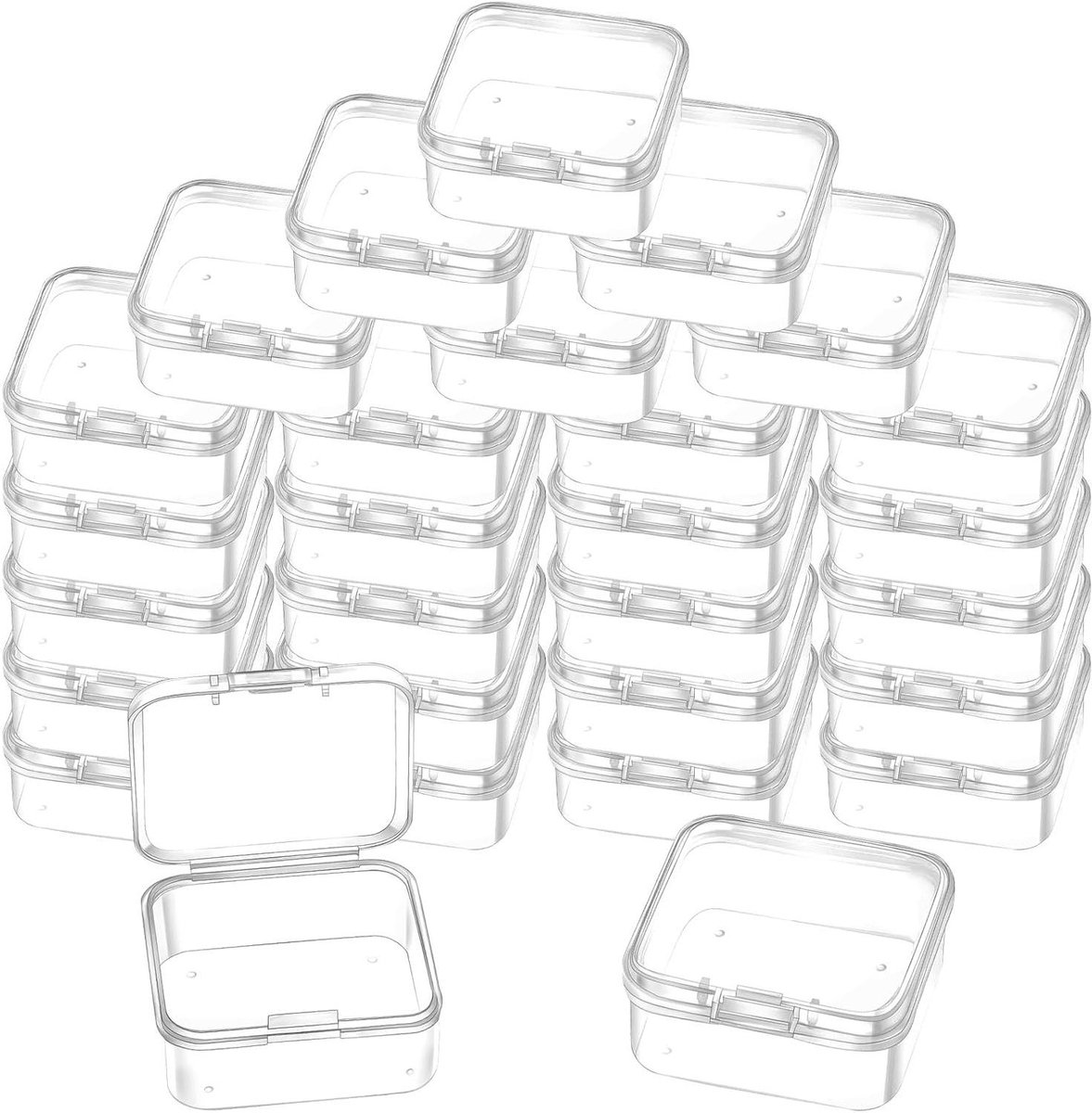 **  - Set van 24 Kleine Transparante Opbergdozen met Deksel voor Kralen en Knutselaccessoires**