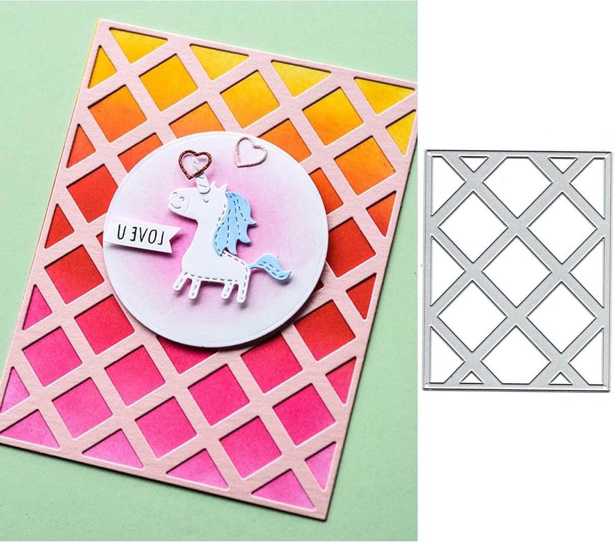 Diamant Rechthoekig Frame Metalen Die Cuts voor Scrapbooking - DIY Papier Decoratie