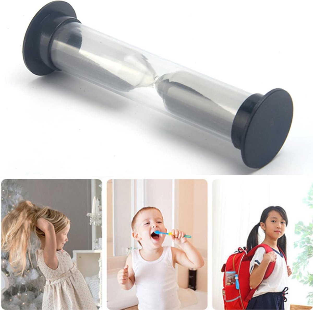   voor kinderen - 3 minuten timer - Ideaal voor tandenpoetsen - Zwart - 3 minuten.