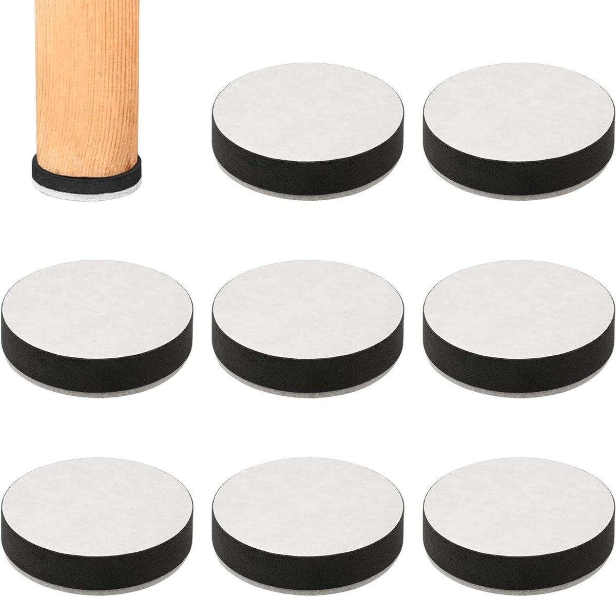 Zelfklevende Meubelverhoging van Koolstofstaal - Set van 8 - Antislip   - Bedverhoging voor Meubels - Meubelverhoger - Ronde Pads