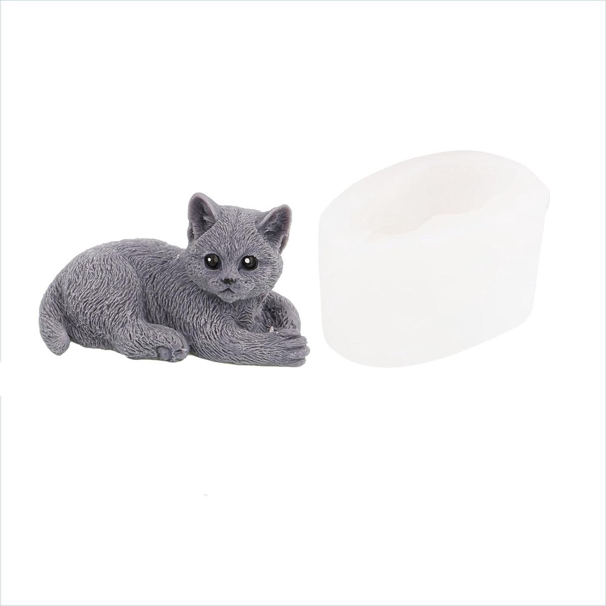   - 3D dierlijke siliconen zeepvorm voor huisdieren - ideaal voor kaarsen - Maak unieke zeepcreaties met deze flexibele vorm (2 varianten)