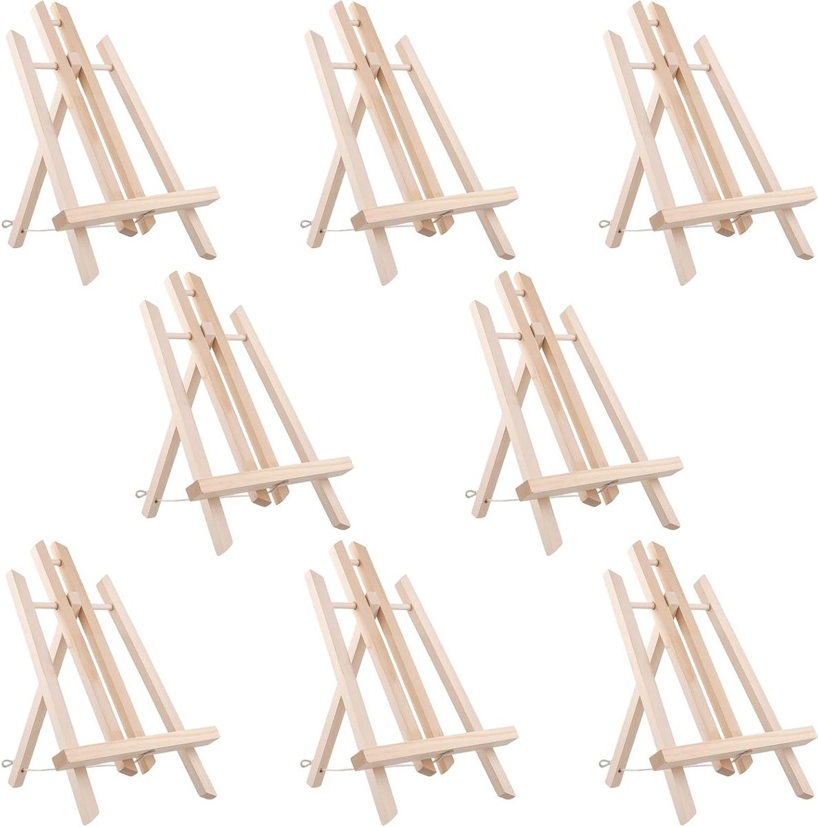   - Houten display ezel voor tekenen en kunst - Verstelbare schildersezelstandaard - 8 stuks 30 x 15 cm - Ideaal voor bruiloften en ambachten - Canvas en fotolijst - Statieven van hout.