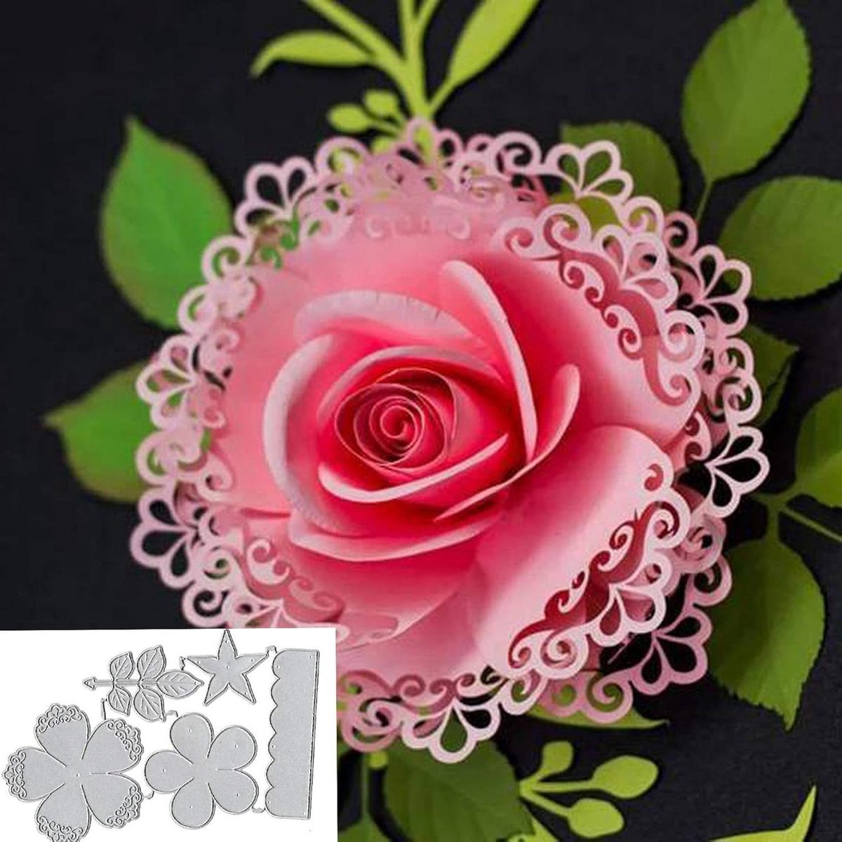   - Metaal stansje voor Kerst en bruiloft - Gelaagde bloemblaadjes - DIY scrapbooking en kaarten maken met reliëf