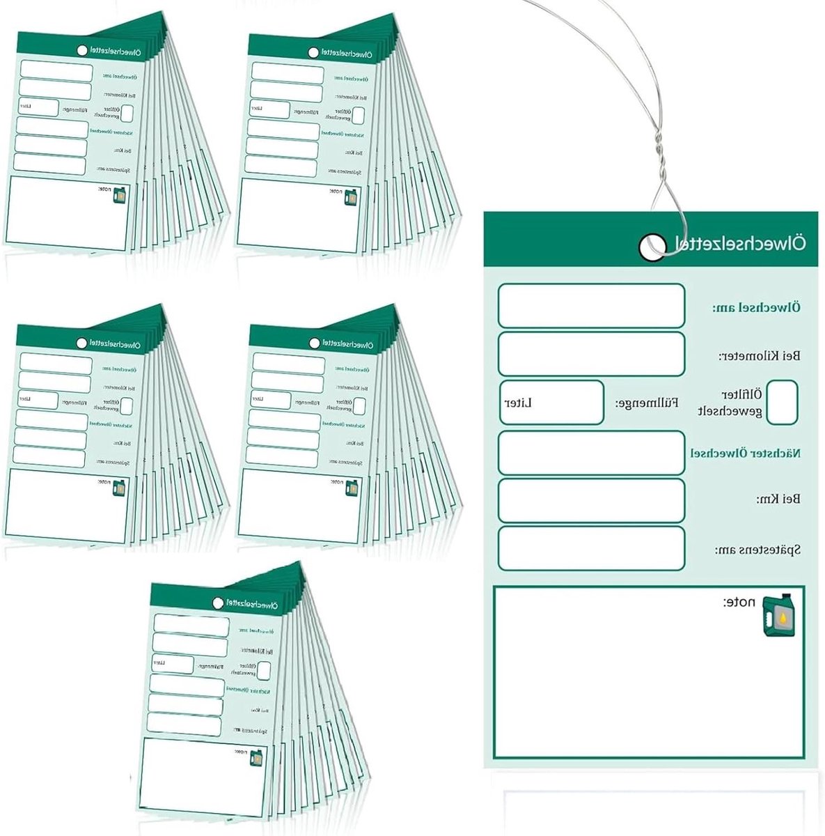   - Olieverversing stickers service - 50 stuks groen - inspectielabel - klantenservice hanger