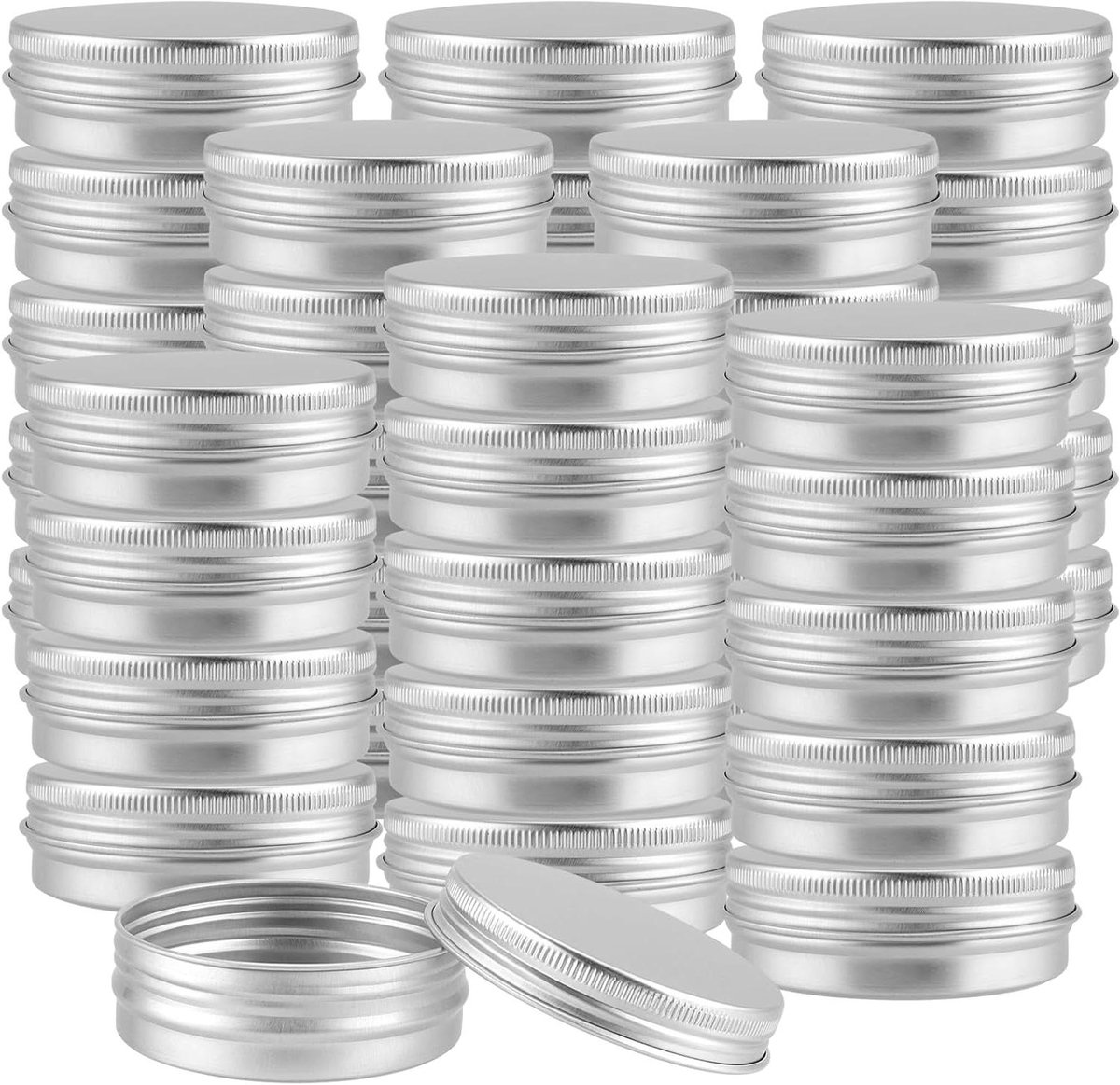   - Set van 40 stuks aluminium blikken met schroefdeksels voor crème opslag en kaarsen - 60ml/2oz