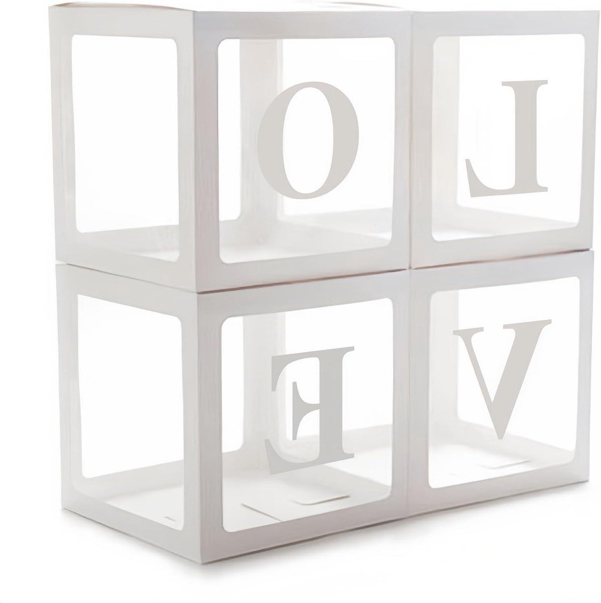   - Transparante Ballonbox met Letters - Decoratie Meisjes - Babyshower Gift - Valentijnsdag en Verjaardagsfeestje - Achtergronddecoratie - Babyfeest DIY - Ruime keuze aan decoraties.