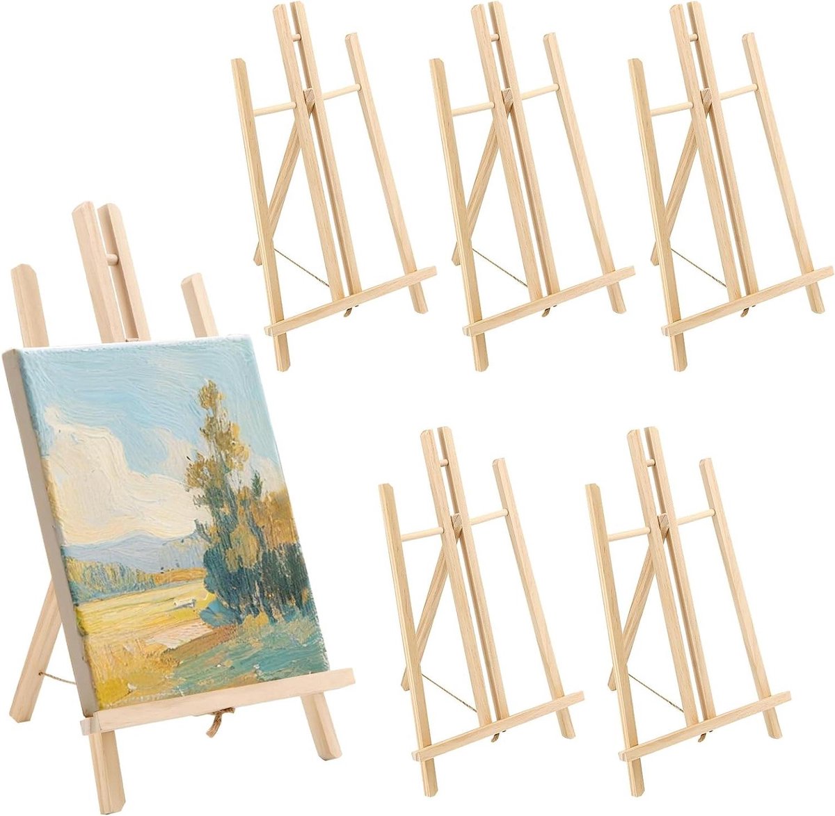   - Verstelbare houten schildersezelstandaard, 6 stuks, ideaal voor tekenen, kunst & ambachten - 40 x 24 cm