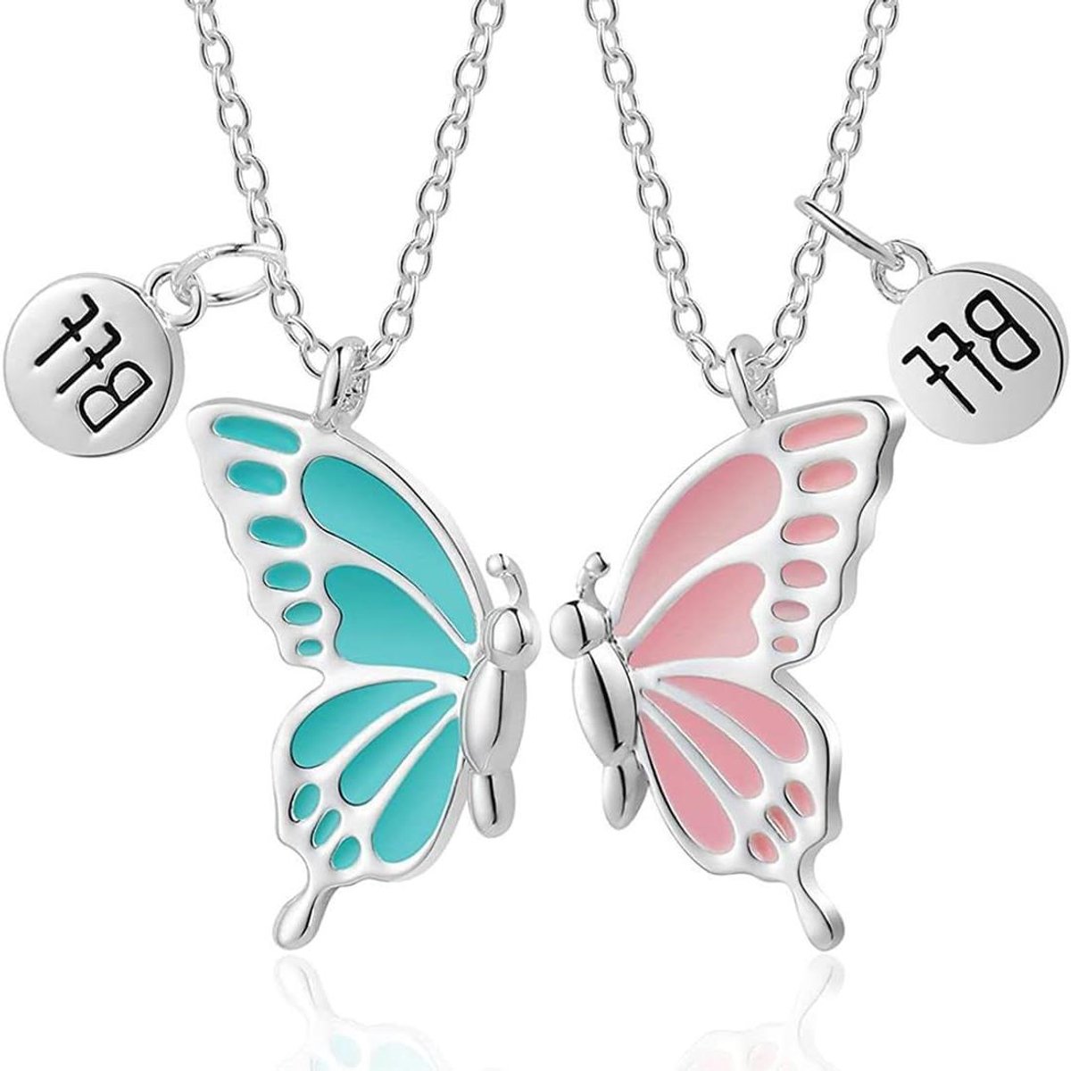   - Vriendschapsketting voor meisjes - Vlinder hanger - Set van 2 - Verjaardagssieraden - Geschenken voor beste vriendinnen