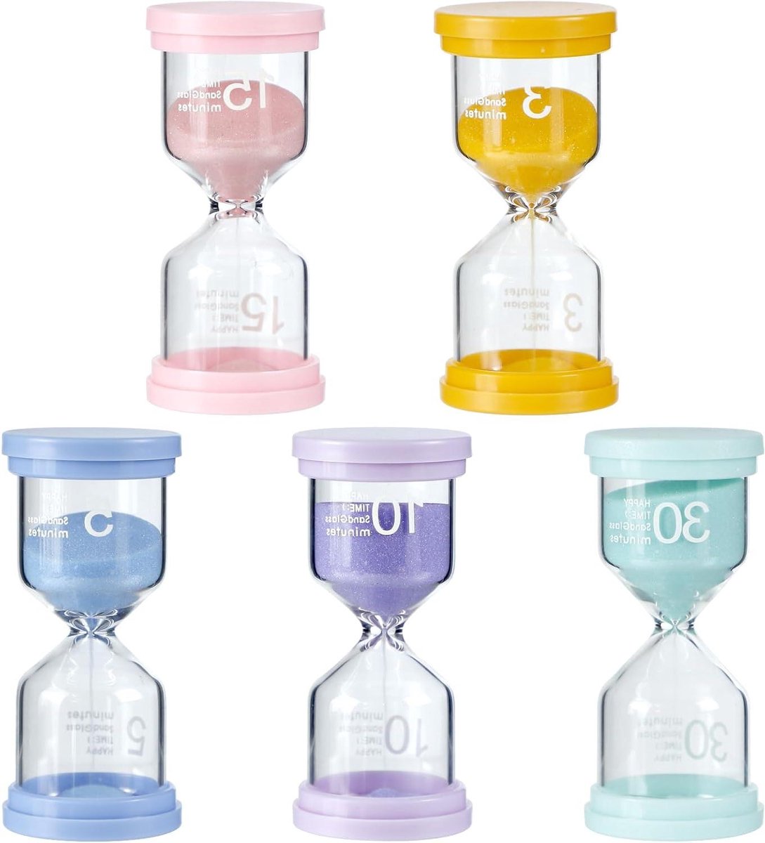   -   voor kinderen 3/5/10/15/30 minuten - visuele timer voor klaslokaal en thuis - keuken en kantoor - tandenpoetsen.