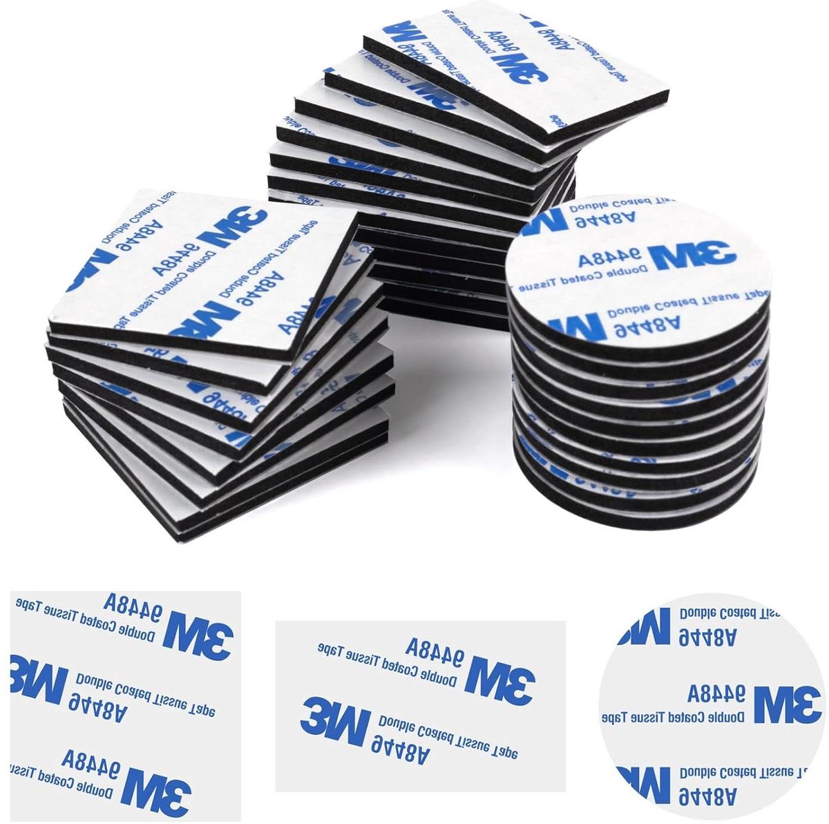   - Zelfklevende Pads Extra Sterk Dubbelzijdig - 90 Stuks - Muur Kleefpads - Rechthoekig Vierkant Rond EVA-schuim - Sterke Kleefkracht