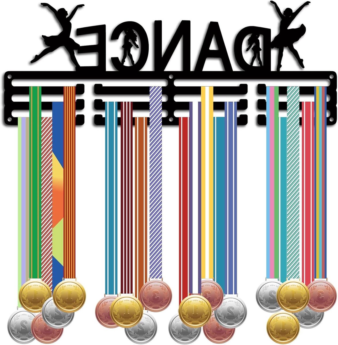   Medaillehouder voor Dans Medailles - Metalen Display Frame voor Atleet Awards - Muurbevestiging Decor met Lint Hanger.