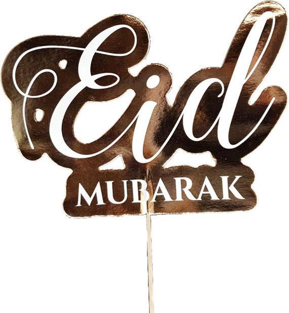 Eid Mubarak - Cake Topper Rosé Goud (15 cm)