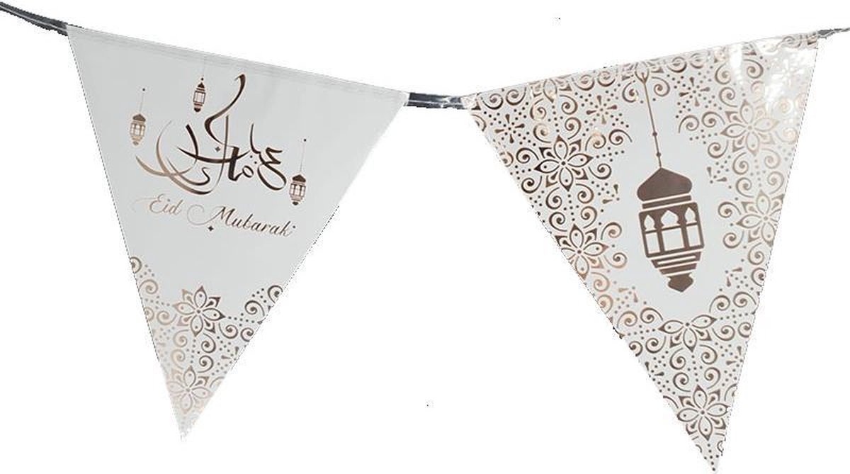 Ramadan Mubarak - Vlaggenlijn Rosé Goud Plastic (6 m)