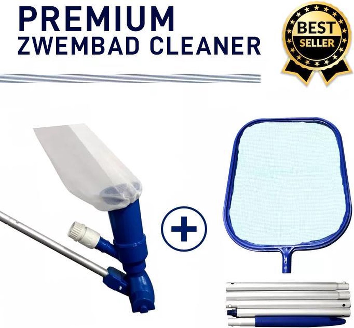 Zo Goods - Zwembad Stofzuiger Set - Premium - Zwembadstofzuiger - Met GRATIS schepnet - Bodemzuiger - Zwembad Schoonmaakset - Zwembad onderhoud - Schepnet Zwembad - Vacuum Cleaner - Zwembadreiniger