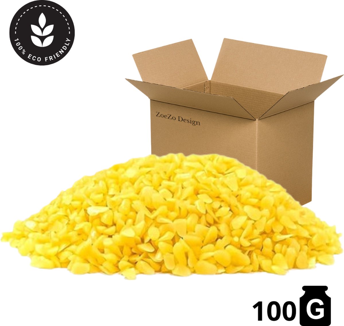   - Bijenwas - Geel - Bijenwas Korrels - 100 Gram - 100% Zuiver - Bijenwas kaarsen - Kaarsen maken - Bijenwas wraps maken - Lippenbalsem maken - Zuiveren bijenwas