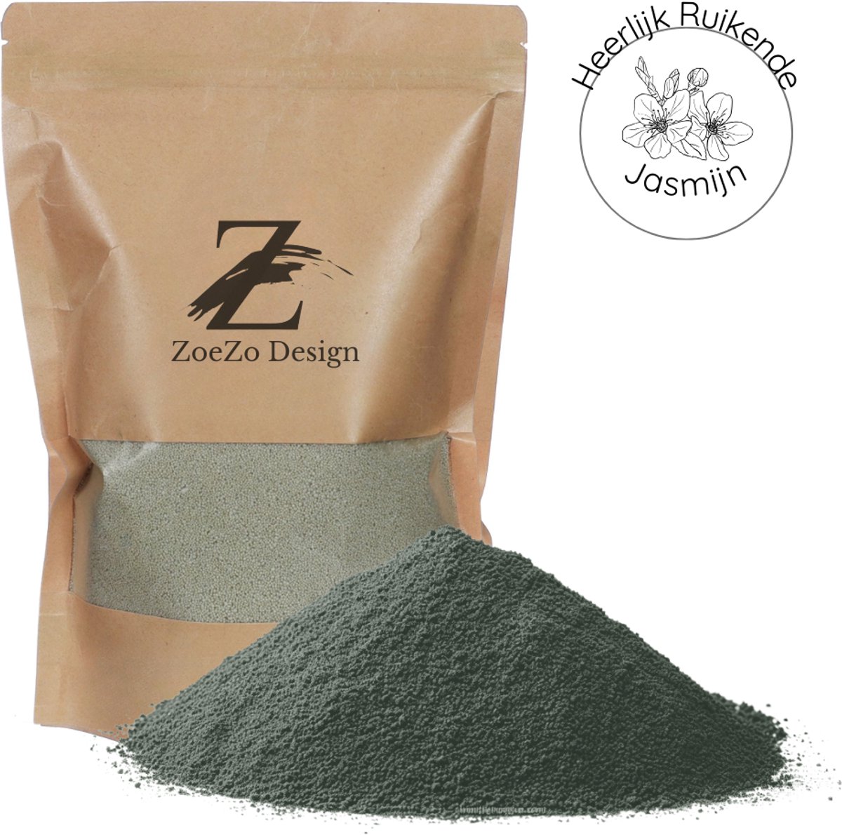   - Kaarsenzand Groen - Met de Geur Jasmijn - 400G – DIY Kaarsen Maken – Herbruikbaar – Inclusief 4 Lonten – 50 Branduren – Candle Sand – Kaarsenwas – Kaarspoeder – Unieke Kaars - Jasmine