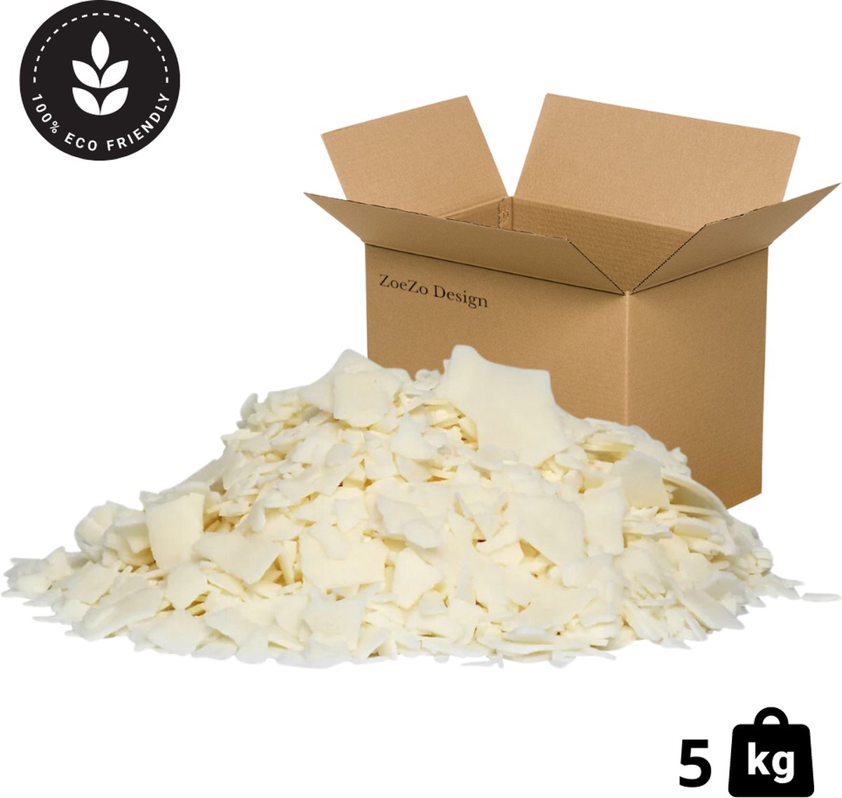   - Sojawas 100% Ecologisch - 5 KG - Container was - Vlokken - Soyawas - Wax melts - Soy wax - Natuurlijke soja was - Zelf kaarsen maken - Kaarsenwas