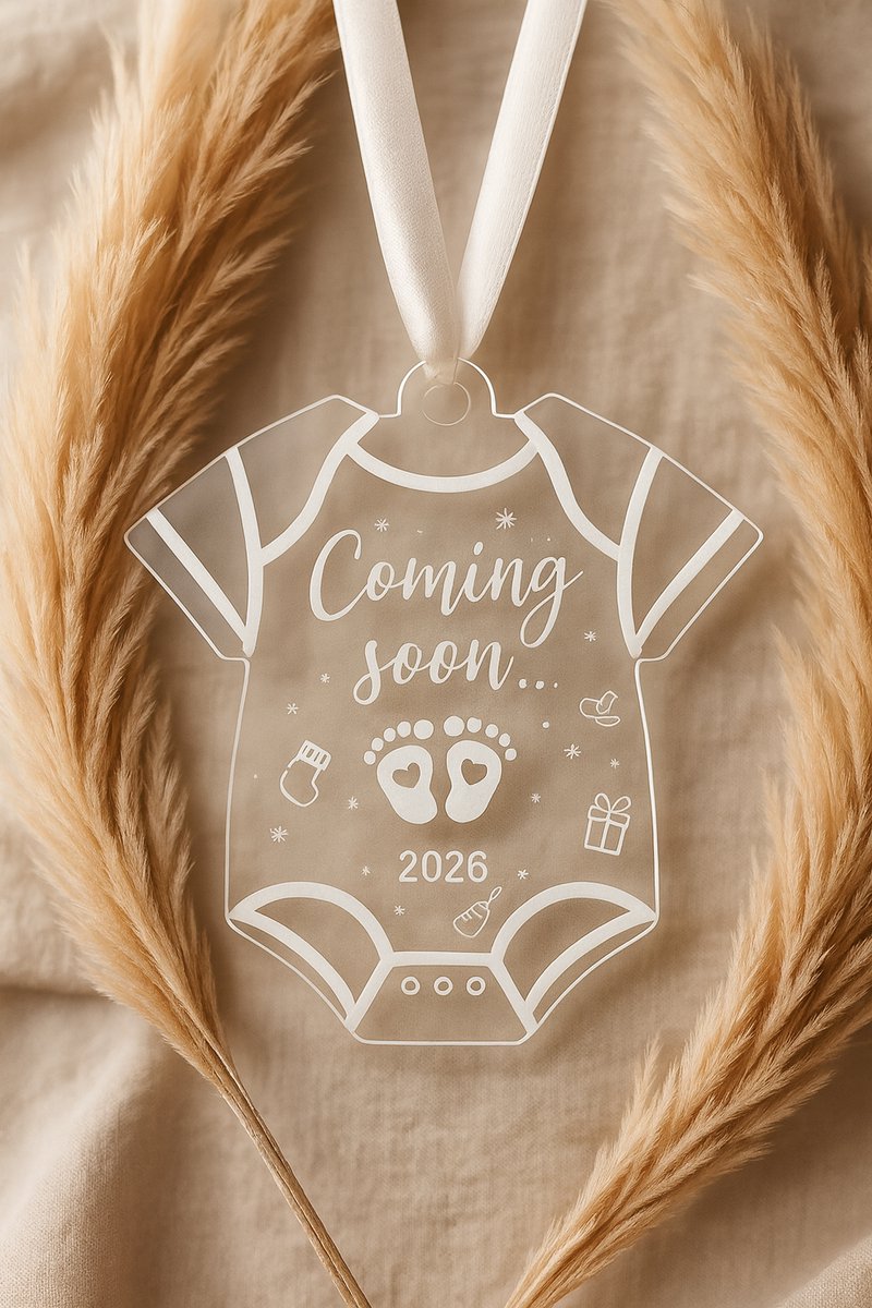 Coming Soon 2026 – Zwangerschapsaankondiging- Kerstboom Hanger - Hanger - Wij krijgen een baby