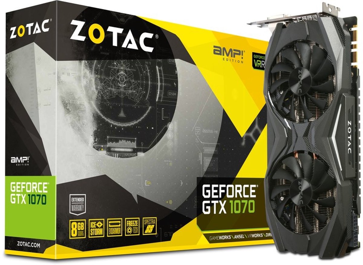 Zotac ZT-P10700C-10P GeForce GTX 1070 8GB GDDR5 videokaart