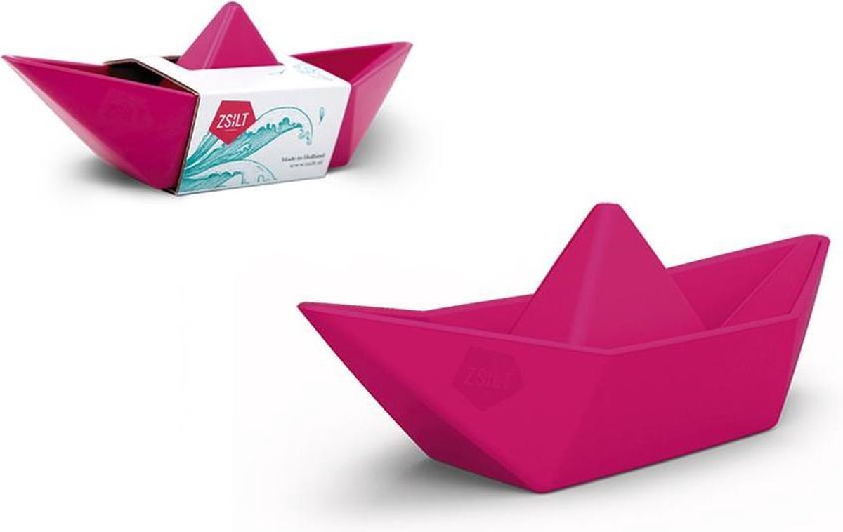 Zsilt: BOOT roos 18x8x7cm, 100% gerecycleerd plastiek, in cadeau-wikkel van  100% gerecycleerd karton, Made in Holland, 1+