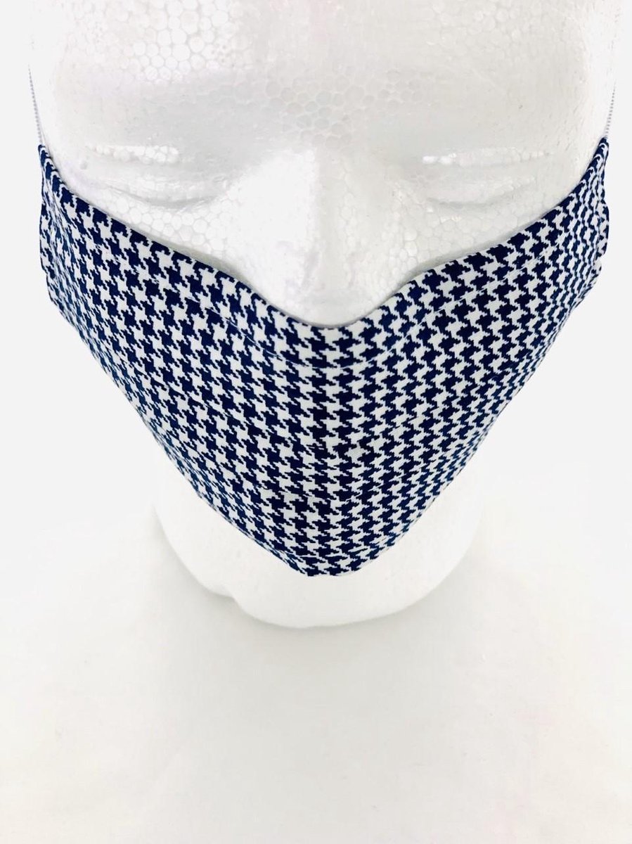 Blauw Knitted Mondkapje 100% Katoen Gezichtsmasker Dubbellaags Herbruikbaar