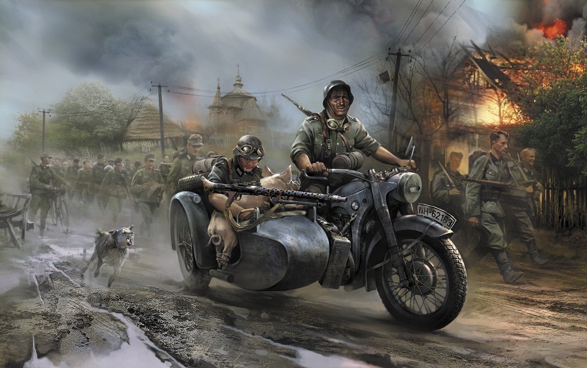 Zvezda - German Wwii Sidecar R12 With Crew (Zve3607)