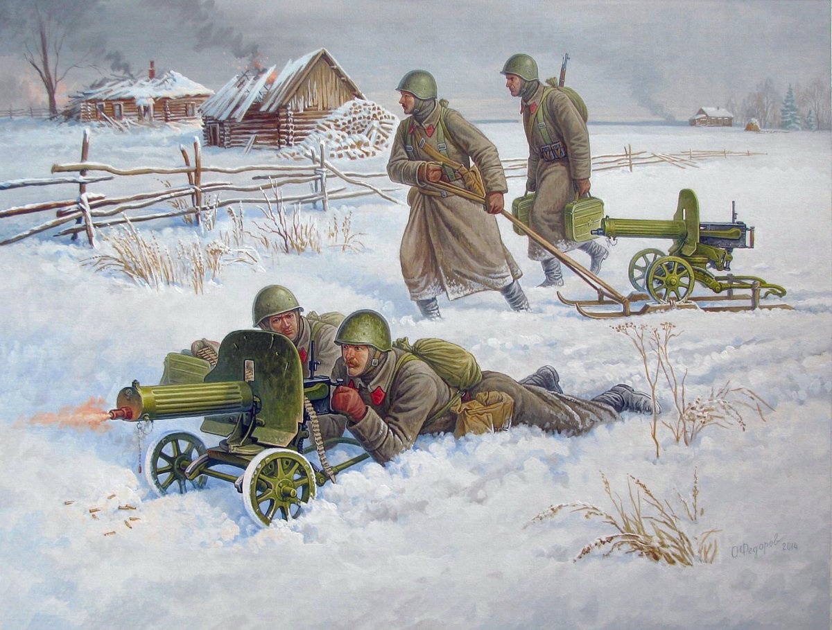 Zvezda - Soviet Machine-gun W/crew (Winter Uniform) (Zve6220)