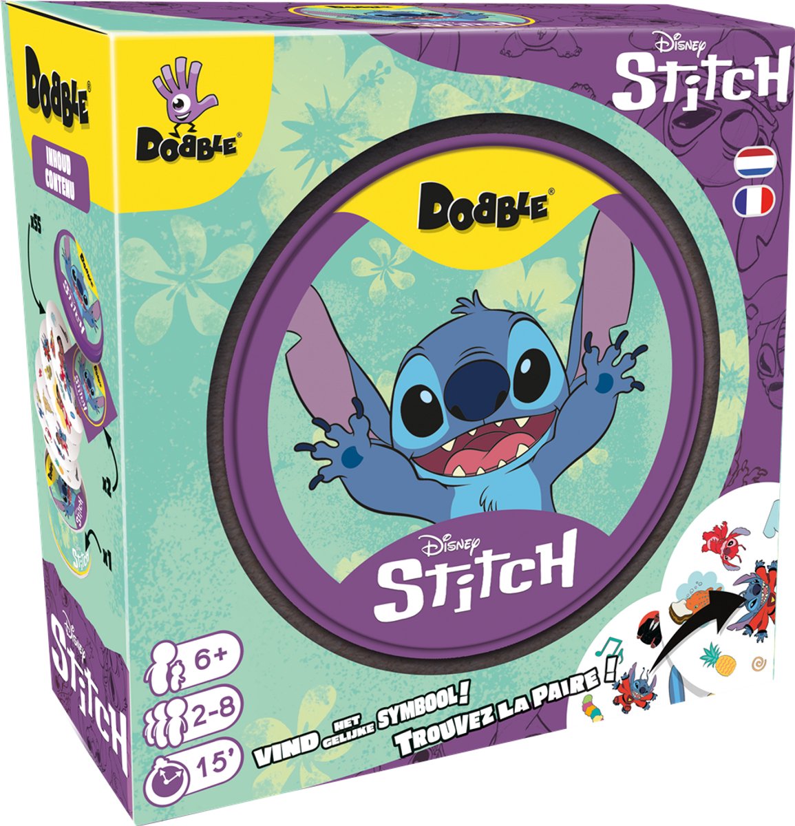 Dobble Stitch - Nederlandstalig Kaartspel voor 2 tot 8 spelers - Snel en leuk familiespel vanaf 6 jaar – 5 Spelvarianten