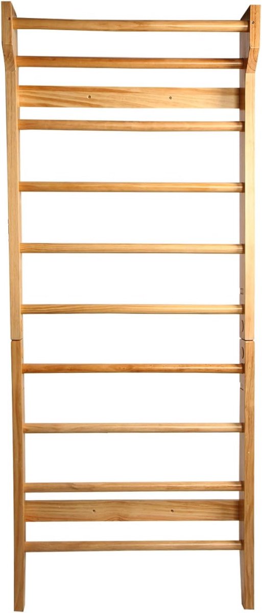 DD   Binnen - Pikler - Wandklimrek - Turnrek - 195x80x14cm - Bruin